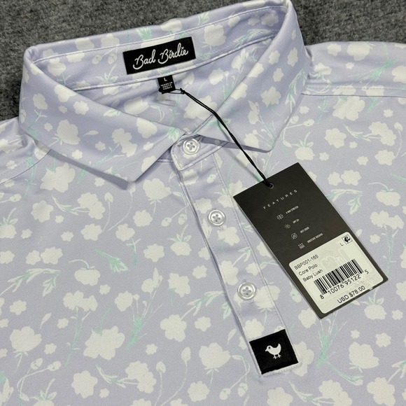 Bad Birdie Other - Bad Birdie Core Polo Baby Lush Floral Print Golf Shirt Men's Size L